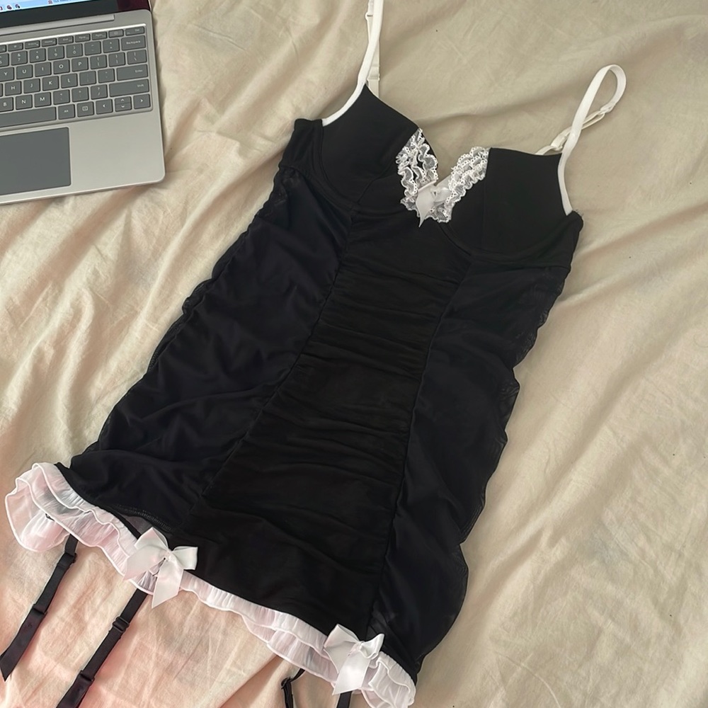 Super cute y2k lingerie bustier corset slip dress top